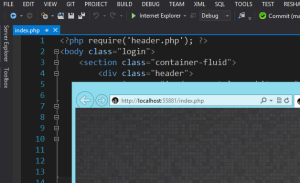 A PHP app launched from Visual Studio 2012